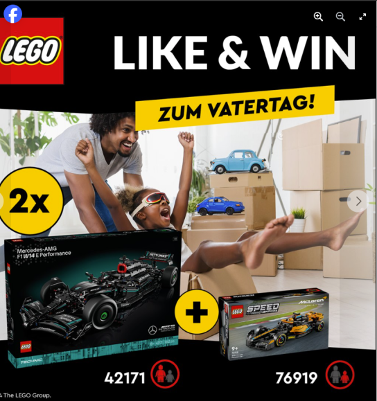Alternate - 2 x LEGO Racing Bundle (LEGO 76919 Speed Champions McLaren Formel-1 Rennwagen 2023 und LEGO 42171 Technic Mercedes-AMG F1 W14 E Performance) (Facebook)