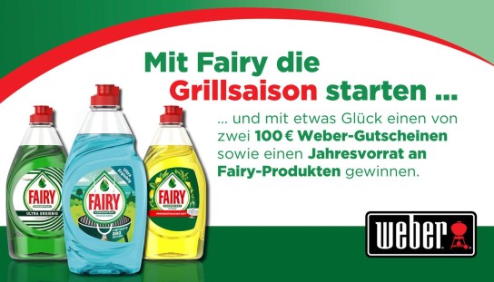 essen & trinken - 2 x Weber-Gutschein im Wert von 100€  und 1x Jahresvorrat an Fairy-Produkten gewinnen