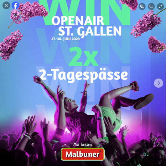Herbert Ospelt - 2x 2-Tagespässe für das OpenAir St. Gallen 2024 (Facebook)