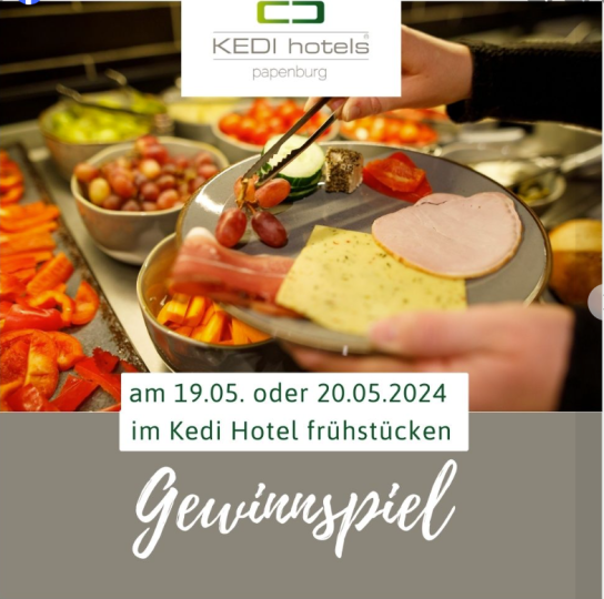 KEDI Hotel Papenburg - Einen Frühstücksgutschein im Wert von 45€ im Kedi Hotel Papenburg (Pfingstsonntag oder -montag einlösbar) (Facebook)