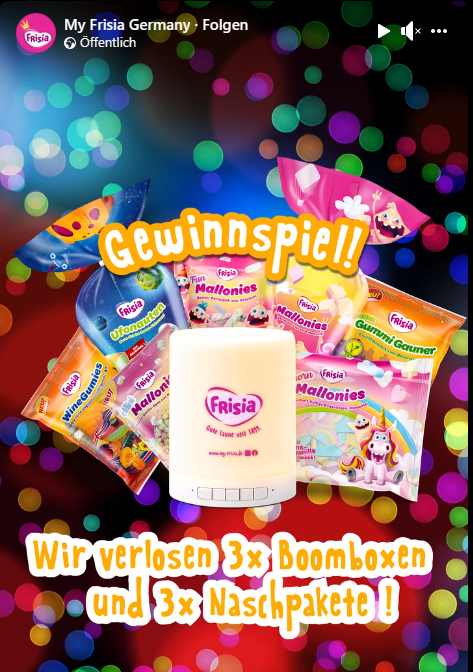 My frisia germany - 3 limitierte Boomboxen und 3 Frisia Naschpakete (Facebook)