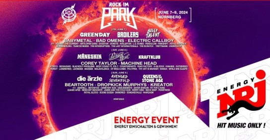 RADIO ENERGY - Tickets gewinnen - Rock im Park 2024 - 7. bis 9. Juni 2024 - Nürnberger Zeppelinfeld