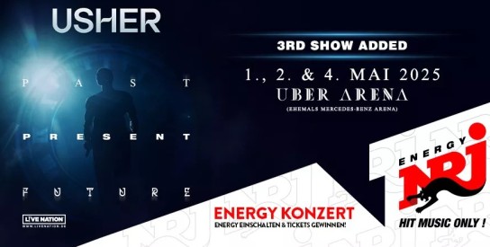 RADIO ENERGY - Tickets gewinnen - Usher Konzerte live in Berlin - 01.05.2025 / 02.05.2025 / 04.05.2025