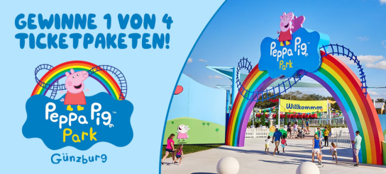 ROFU - 1 von 4 Ticketpaketen für den neuen Peppa Pig Park in Günzburg gewinnen