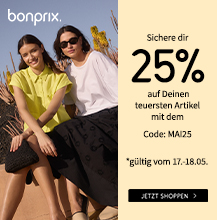 BonPrix: Sichere dir 25% auf Deinen teuersten Artikel mit dem Code: MAI25