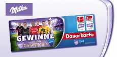 Milka: 111 x Dauerkarten für die Bundesliga & weitere tolle Preise werden verlost! Milka: 111 x Dauerkarten für die Bundesliga & weitere tolle Preise werden verlost!