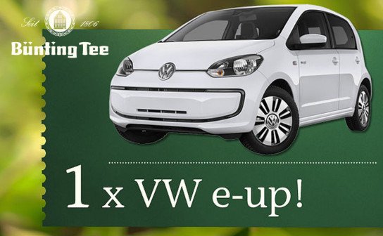Bünting Tee: ein VW e-up!, 3 x City E Bikes und 333 x Bio Tee Jahresvorrat Bünting Tee: ein VW e-up!, 3 x City E Bikes und 333 x Bio Tee Jahresvorrat
