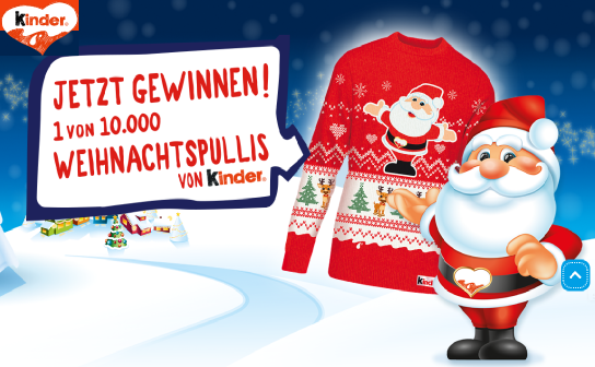 ferrero / kinder: verlost werden 10.000 Weihnachtspullis von kinder ferrero / kinder: verlost werden 10.000 Weihnachtspullis von kinder