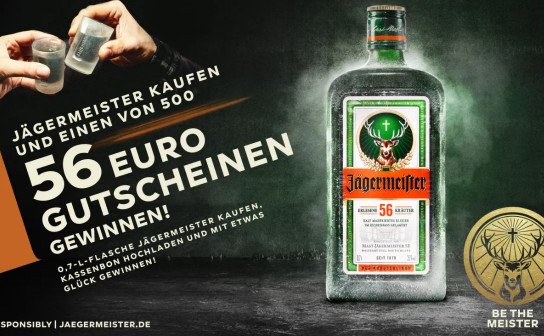 Jägermeister: 500 x ein 56 € Gutschein für Netto Jägermeister: 500 x ein 56 € Gutschein für Netto