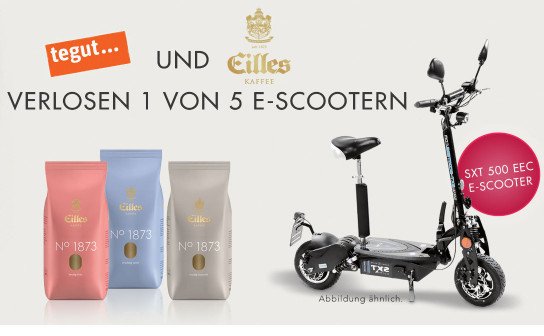 tegut: 5 E-Scooter zu gewinnen tegut: 5 E-Scooter zu gewinnen