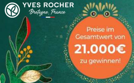 Yves Rocher: Sachpreise und Gutscheine im Gesamtwert von 21.000 € Yves Rocher: Sachpreise und Gutscheine im Gesamtwert von 21.000 €