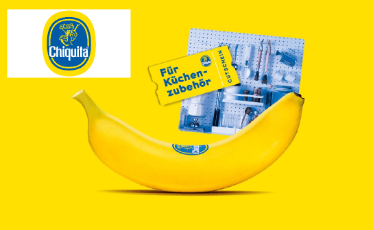 Chiquita: wöchentlich 3 x ein 500 € Gutschein für den One Kitchen Online Shop Chiquita: wöchentlich 3 x ein 500 € Gutschein für den One Kitchen Online Shop