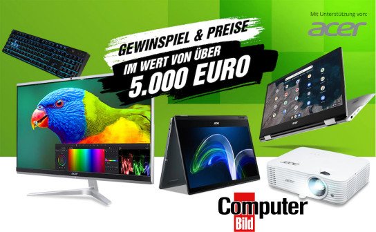 COMPUTER BILD: täglich tolle Acer Produkte im Gesamtwert von über 5.000 € COMPUTER BILD: täglich tolle Acer Produkte im Gesamtwert von über 5.000 €