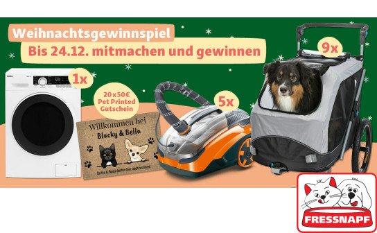 Fressnapf: eine Amica Waschmaschine für 739 €, Staubsauger, Fahrradanhänger und Gutscheine Fressnapf: eine Amica Waschmaschine für 739 €, Staubsauger, Fahrradanhänger und Gutscheine