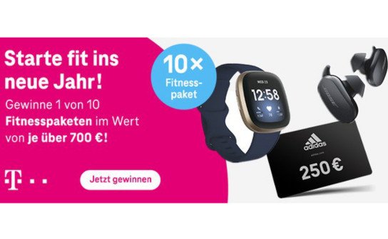Deutsche Telekom: 10 Fitnesspakete inkl. Fitbit, Earbuds & Gutschein für über 7.000 € zu gewinnen