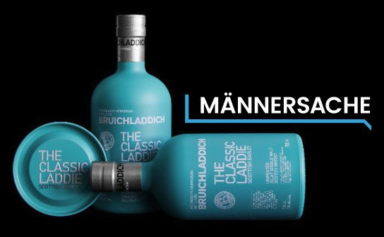 Männersache: eine Bruichladdich Whisky-Box im Wert von 249 € Männersache: eine Bruichladdich Whisky-Box im Wert von 249 €