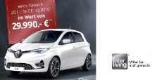 Interliving: ein Renault ZOE Elektro-Auto im Wert von ca. 30.000 € Interliving: ein Renault ZOE Elektro-Auto im Wert von ca. 30.000 €