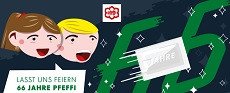 Pfeffi: jedes Quartal 5 x Jubiläumspakete zu gewinnen! Pfeffi: jedes Quartal 5 x Jubiläumspakete zu gewinnen!