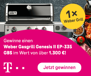 Deutsche Telekom: Weber Gasgrill Genesis II EP-335 GBS im Wert von über 1.300 € Deutsche Telekom: Weber Gasgrill Genesis II EP-335 GBS im Wert von über 1.300 €