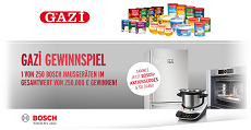 GAZİ: 1 von 250 Bosch Hausgeräten im Gesamtwert von 250.000 € gewinnen GAZİ: 1 von 250 Bosch Hausgeräten im Gesamtwert von 250.000 € gewinnen