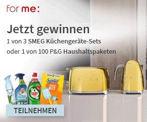 Procter & Gamble: 3 SMEG Küchengeräte-Sets & 100 P&G Haushaltspakete Procter & Gamble: 3 SMEG Küchengeräte-Sets & 100 P&G Haushaltspakete