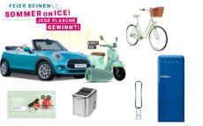 Rotkäppchen: 3 x ein MINI Cabrio One, E-Roller, Fahrräder, Kühlschränke u.v.m. Rotkäppchen: 3 x ein MINI Cabrio One, E-Roller, Fahrräder, Kühlschränke u.v.m.
