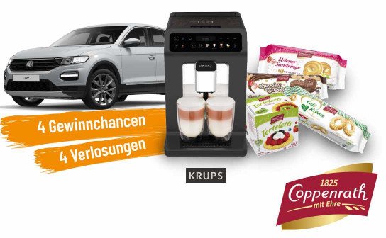 Coppenrath: 20 x Kaffevollautomaten und ein VW T-Roc für über 22.000 € Coppenrath: 20 x Kaffevollautomaten und ein VW T-Roc für über 22.000 €