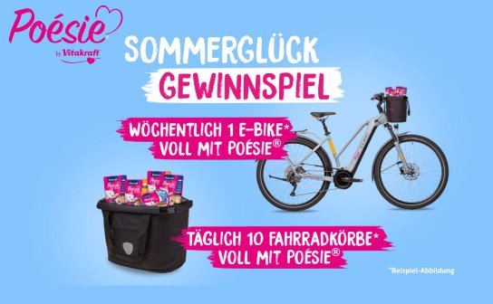 Vitakraft Poésie: jede Woche ein CUBE E-Bike im Wert von fast 2.800 € Vitakraft Poésie: jede Woche ein CUBE E-Bike im Wert von fast 2.800 €