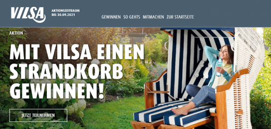 VILSA: Gewinne 1 von drei Strandkörben im VILSA Design VILSA: Gewinne 1 von drei Strandkörben im VILSA Design
