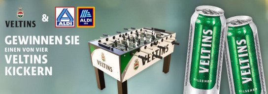 ALDI: 4 x einen Kicker von VELTINS ALDI: 4 x einen Kicker von VELTINS