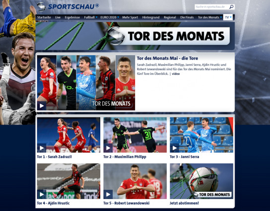 ARD Sportschau: Tor des Monats Mai 2021 - ein Bürstner Delfin Wohnmobil zu gewinnen ARD Sportschau: Tor des Monats Mai 2021 - ein Bürstner Delfin Wohnmobil zu gewinnen