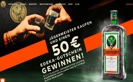 Jägermeister: 200 x EDEKA Gutscheine á 50 € zu gewinnen! Jägermeister: 200 x EDEKA Gutscheine á 50 € zu gewinnen!