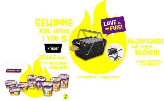 LUVE: jede Woche 5 x ein mobiler Grill von Knister inkl. Fahrradhalterung LUVE: jede Woche 5 x ein mobiler Grill von Knister inkl. Fahrradhalterung