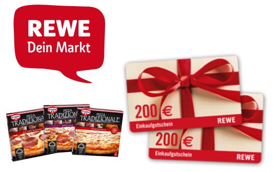 REWE: 200 x ein 200 € Einkaufsgutschein REWE: 200 x ein 200 € Einkaufsgutschein