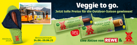 REWE & Rügenwalder Mühle: 10 Camping-Urlaube und 20 SnackSäcke zu gewinnen REWE & Rügenwalder Mühle: 10 Camping-Urlaube und 20 SnackSäcke zu gewinnen
