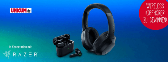 UNICUM: Verlost wird ein RAZER Wireless Kopfhörer-Bundle im Wert von fast 420 € UNICUM: Verlost wird ein RAZER Wireless Kopfhörer-Bundle im Wert von fast 420 €