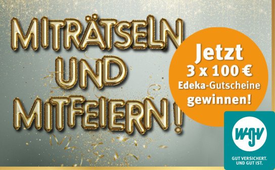 WGV: 3 x 100 € EDEKA Gutscheine und ein Fiat 500e für ca. 30.000 € in der Hauptverlosung WGV: 3 x 100 € EDEKA Gutscheine und ein Fiat 500e für ca. 30.000 € in der Hauptverlosung