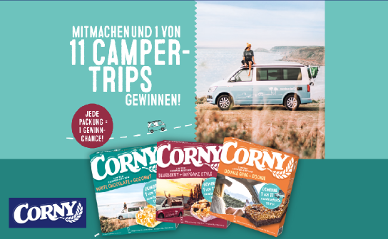 CORNY: 11 roadsurfer-Trips im Gesamtwert von über 11000 € CORNY: 11 roadsurfer-Trips im Gesamtwert von über 11000 €