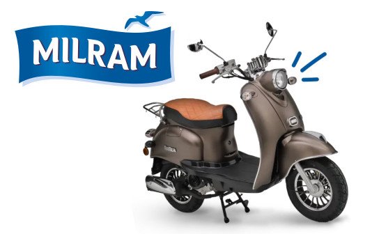 MILRAM: ein Mimime Retro-Roller und 25 Kaffee-Junkie-Pakete MILRAM: ein Mimime Retro-Roller und 25 Kaffee-Junkie-Pakete