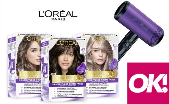 OK! Magazin: 3 x ein Glamoriser LightSpeed Haartrockner für ca. 140 € inkl. L’Oréal Haarfarben-Set OK! Magazin: 3 x ein Glamoriser LightSpeed Haartrockner für ca. 140 € inkl. L’Oréal Haarfarben-Set