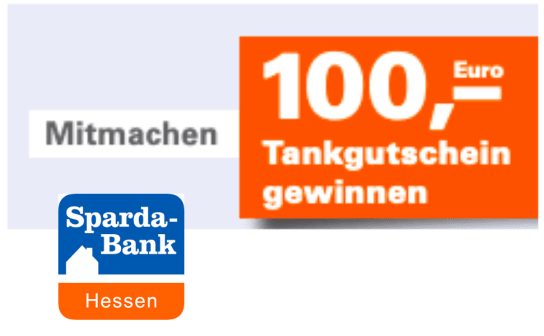 Sparda Hessen: 100 € Tankgutschein zu gewinnen Sparda Hessen: 100 € Tankgutschein zu gewinnen