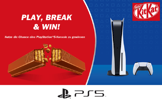 Nestlé Marktplatz: 999 Sony PlayStation®5-Konsolen zu gewinnen Nestlé Marktplatz: 999 Sony PlayStation®5-Konsolen zu gewinnen