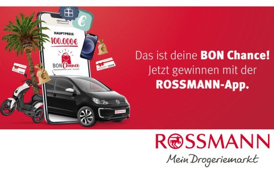 Rossmann App: 100.000 € Bargeld, ein VW e-up!, 25 x iPhones 12 und viele weitere Preise Rossmann App: 100.000 € Bargeld, ein VW e-up!, 25 x iPhones 12 und viele weitere Preise