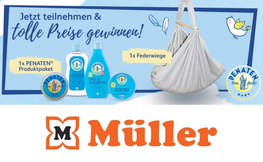 Müller: gewinne ein PENATEN® Produktpaket und eine Federwiege Müller: gewinne ein PENATEN® Produktpaket und eine Federwiege