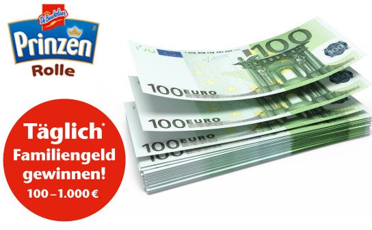 Prinzen Rolle: täglich 100 € und wöchentlich 1.000 € Bargeld Prinzen Rolle: täglich 100 € und wöchentlich 1.000 € Bargeld