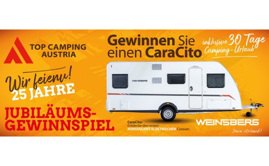Top Camping Austria: ein CaraCito Wohnwagen im Wert von 20.000 €
