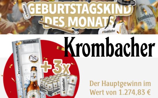 Krombacher: Gastrokühlschrank im Wert von 1.275 € und weitere Gewinnpakete