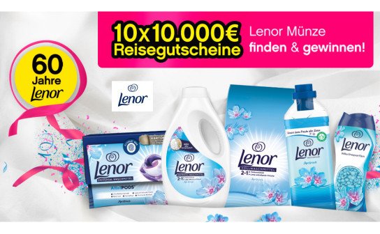 Lenor: 10 Reisegutscheine für je 10.000 € zu gewinnen