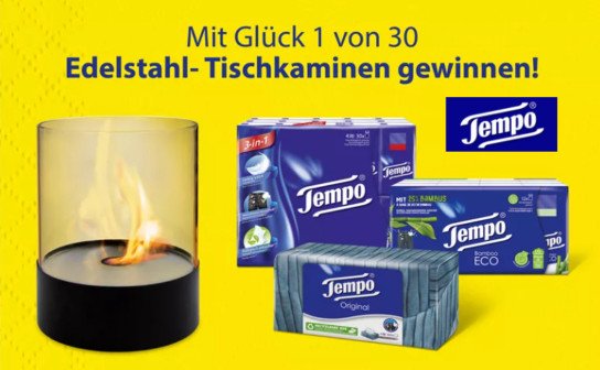 Tempo: 30 Tischkamine werden verlost