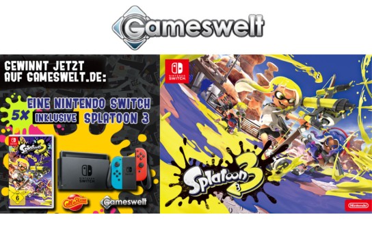 Gameswelt: gewinne eine Nintendo Switch + Splatoon 3